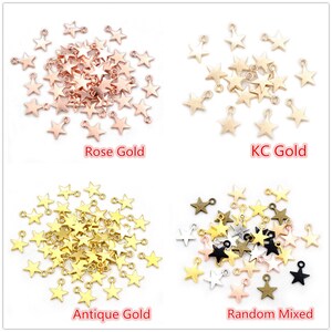 100pcs 11x8mm Star Charms Bronze Gold Tibetan Antique Silver Plated Pendants DIY Jewelry Making Findings for Necklace Earrings image 6