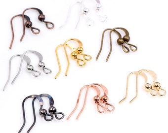 100pcs 19x18mm DIY Pendientes Hallazgos Pendientes Cierres Ganchos Accesorios BRICOLAJE Joyería Fabricación Accesorios Gancho de bronce Earwire Joyería