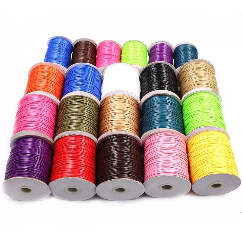 10m/lot 15-colors Leather Line Waxed Cord Cotton Thread String Strap ...