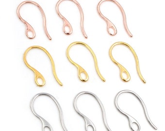 NO Fade 20pcs 22x11mm 316 Stainless Steel Gold Rose Gold DIY Earring Hooks Wire Settings Jewelry Making Findings Supplies