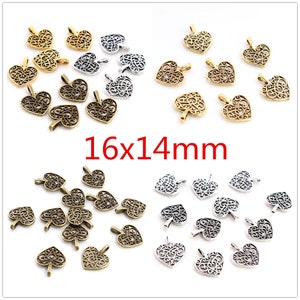 30/20/6pcs Antique Silver/Gold/Bronze/Antique Gold Heart Charms Pendant image 5