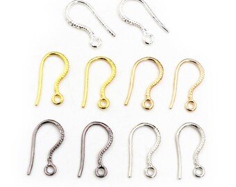 20pcs 17x8mm Rhodium Silver Gold Plated Earring Findings Earrings Clasps Hooks Fittings DIY Jewelry Making Accessories Earwire