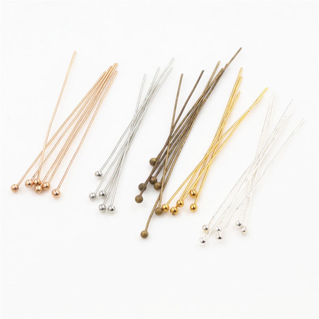 200pcs/lot 16 20 25 30 40 50 Mm Gold Silver Metal Ball Head Pins for