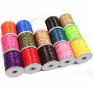 10m/lot 15-Colors Leather Line Waxed Cord Cotton Thread String Strap Necklace Rope For DIY Jewelry Making Bracelet Supplies
