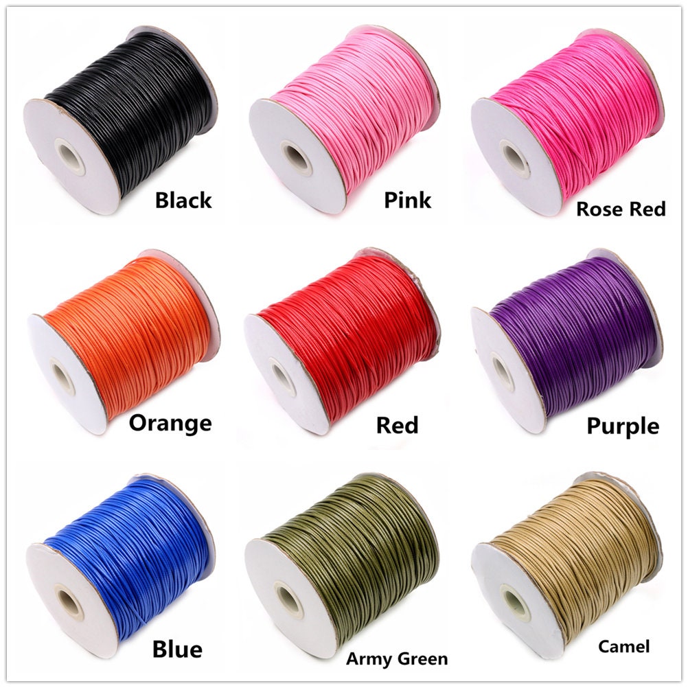 Threaded Leather String 10m/lot 15-colors Leather Line Waxed Cord Cotton Thread String Strap ...