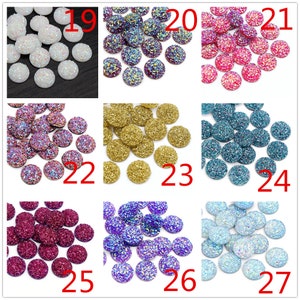 New Fashion 40pcs 8mm 10mm 12mm Mix Colors Natural Stone Convex Series Flat back Resin Cabochons Jewelry Accessories Wholesale Supplies image 4