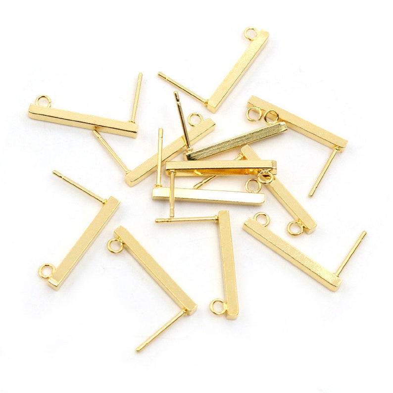 20pcs 10 15 20mm 316 Acero Inoxidable Pendientes Ganchos Bar Tubo Stud Pendientes Alambres De oído Conector DIY Joyería Haciendo Hallazgos imagen 8