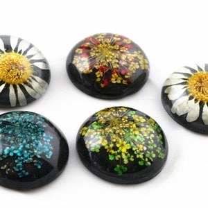 25mm 10pcs Resin Flower Cabochons image 1