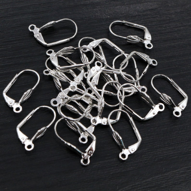 1711mm 50pcs High Quality 5 Colors Plated Brass French Earring Hooks Wire Settings Base Settings Whole Sale Silver