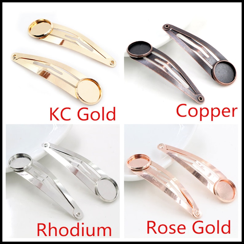 10pcs 12mm 16mm 18mm 20mm High Quality Classic 8 Colors Plated Copper Material Hairpin Hair Clips Hairpin Base Setting Cabochon Cameo base image 5
