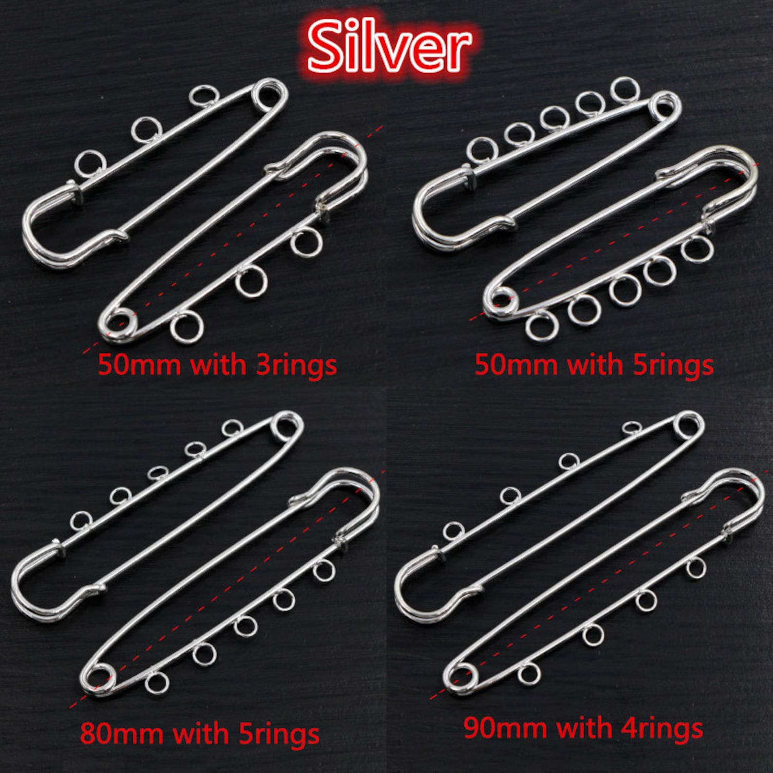 5pcs / lote de pines de seguridad Broche base en blanco Broche Etsy