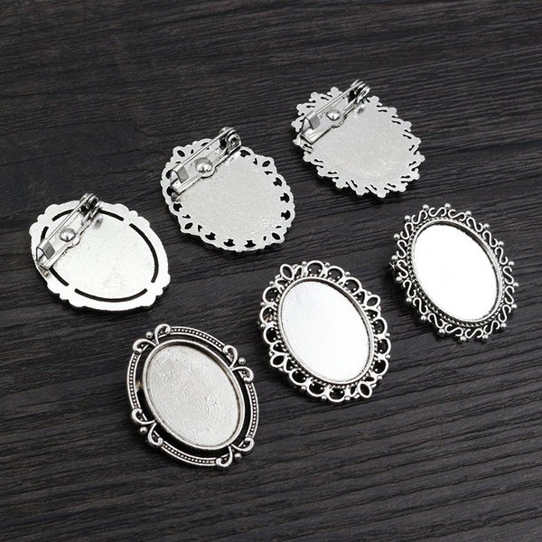 13x18mm 10pcs plata antigua Broche camafeo