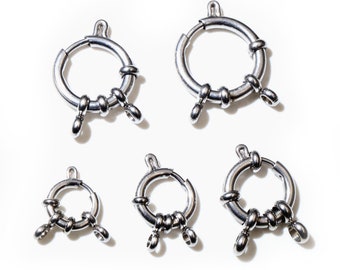 4 Stück Edelstahl Runde Feder Verschlüsse Haken für Armband Schlüsselbein Halskette Verschluss Verbinder DIY Schmuckherstellung Zubehör