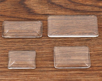 10x50mm 25x50mm 18x25mm 22x33mm 19x38mm 24x48mm Rectangle Flat Back Clear Glass Cabochon, High Quality,Wholesale Promotion