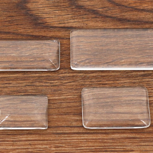 10x50mm 25x50mm 18x25mm 22x33mm 19x38mm 24x48mm Rectangle Flat Back Clear Glass Cabochon, High Quality,Wholesale Promotion