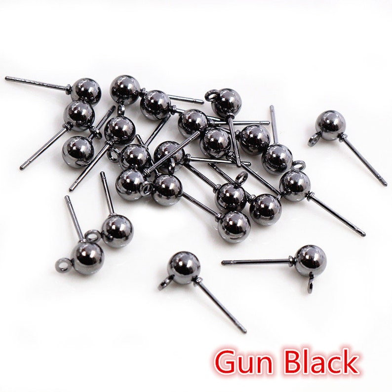50pcs/lot 3/4/5mm 6 Colors Pin Findings Stud Earring Basic Pins Stoppers Connector For DIY Jewelry Making Accessories Supplies image 4