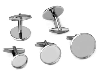 Never Fade 10pcs/ Lot 10mm 12mm,14mm,16mm,18mm,20mm, Stainless Steel Cufflink Base Cuff Link Settings Cabochon Cameo Base