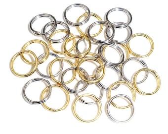 50/100pcs 4-12mm Stainless Steel Open Double Jump Rings for Key Double Split Rings Connectors DIY Craft Jewelry Making