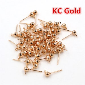 50pcs/lot 3/4/5mm 6 Colors Pin Findings Stud Earring Basic Pins Stoppers Connector For DIY Jewelry Making Accessories Supplies image 8