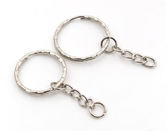 50pcs 25/28mm  Rhodium High Quality Key Ring