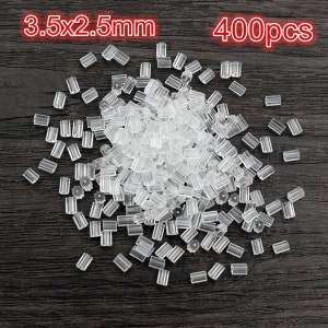 400pcs 53mm And 42mm plastic Earring Back Plug Cap Nail Accessories Anti-allergic Anti-inflammatory DIY Jewelry Accessories 3.5x2.5mm tube type