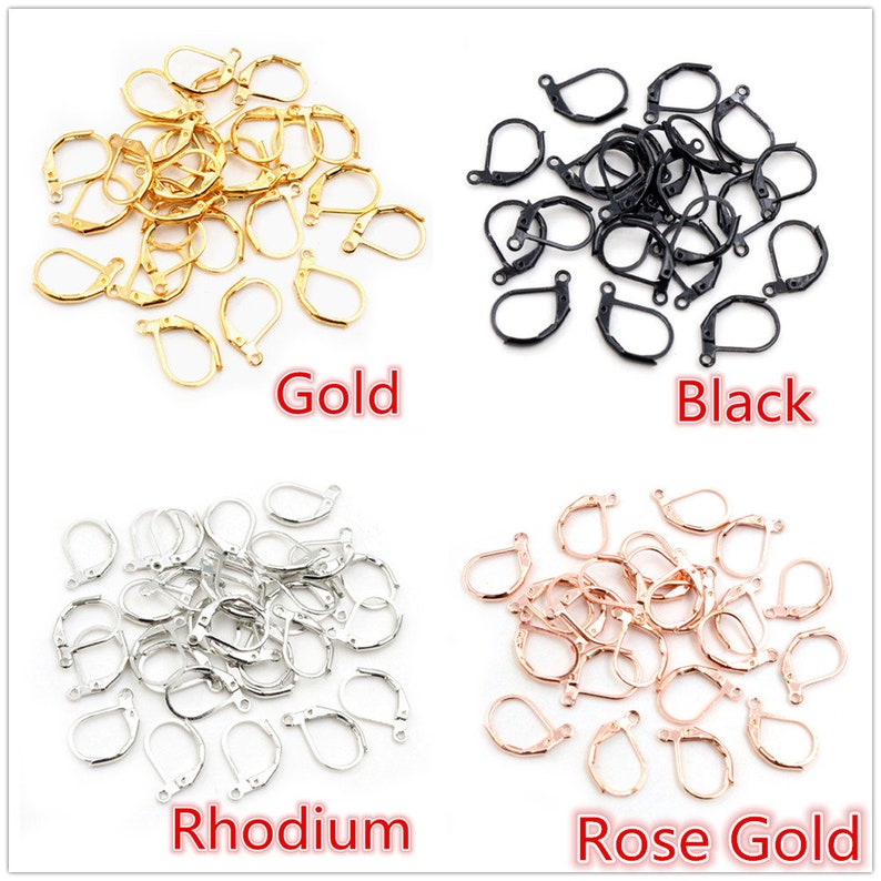 1510mm 50pcs High Quality 6 Colors Plated Brass French Earring Hooks Wire Settings Base Settings Whole Sale image 4