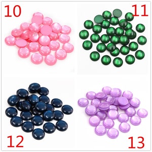 New Fashion 40pcs 8mm 10mm 12mm Mix Colors Cat's eye Series Flat back Resin Cabochons Jewelry Accessories Wholesale Supplies image 3