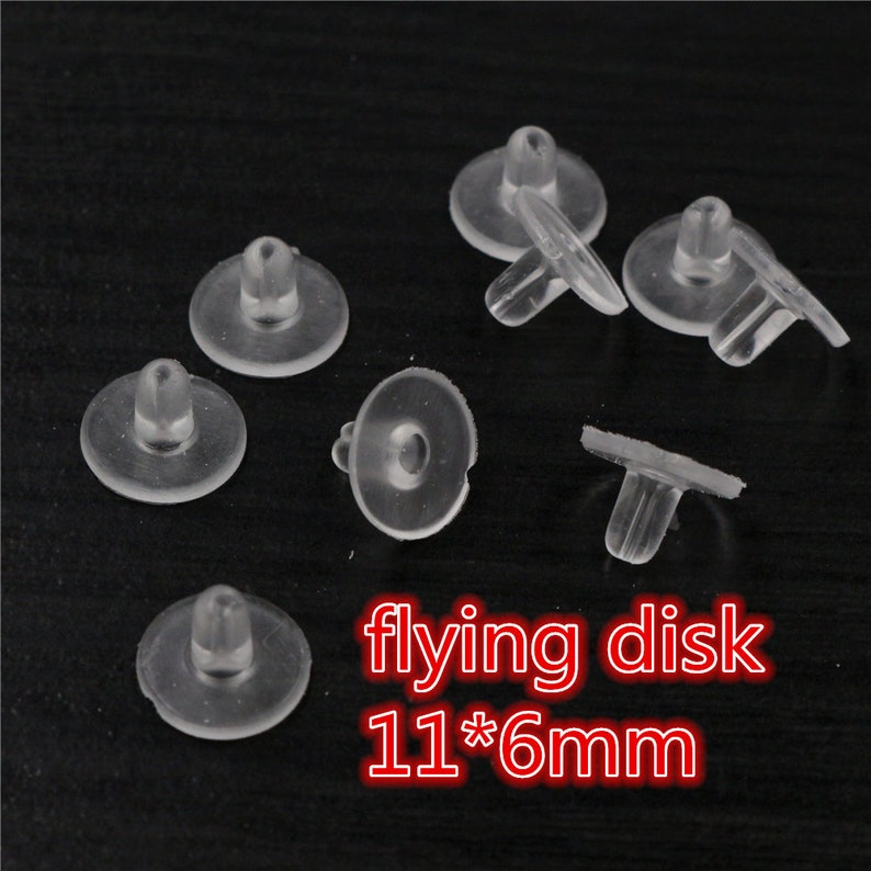 400pcs 53mm And 42mm plastic Earring Back Plug Cap Nail Accessories Anti-allergic Anti-inflammatory DIY Jewelry Accessories 100 pcs flying disk