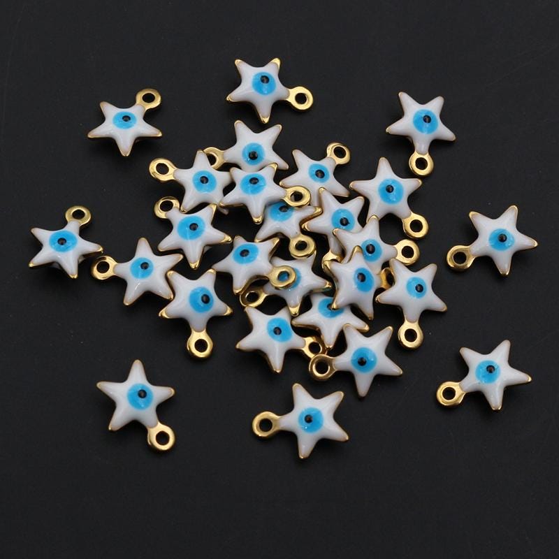 Anneome 50stuks Diy Evil Eye Hangers Voor Sieraden Maken Lichte Charms Voor Armbanden Kettingen Oorbellen Decoratie Anneome 50stuks Diy Evil Eye Hangers Voor Sieraden Maken Lichte Charms Voor Armbanden Kettingen Oorbellen Decoratie