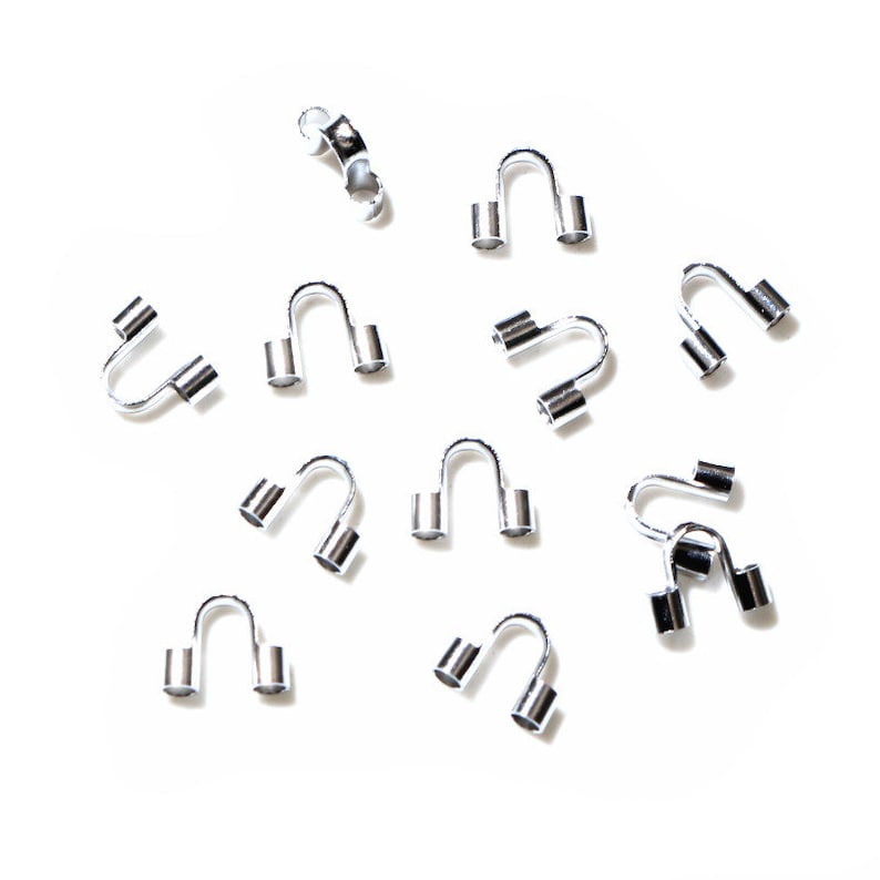 50pcs Stainless Steel Gold Color Wire Protectors Guard Guardian Protectors Loops U Shape Clasps Connector For Jewelry Making Stainless Steel