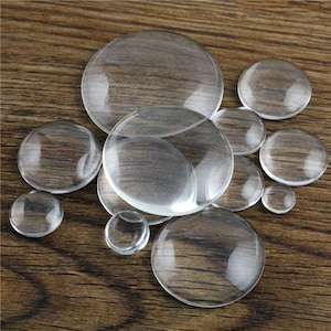 6mm 8mm 10mm 12mm 14mm 16mm 18mm 20mm 25mm 30mm 35mm 40mm Rond Plat Dos Verre Clair Cabochon, Haute Qualité, Promotion en gros image 1