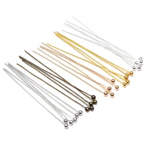 200pcs/lot 16 20 25 30 40 50 mm Gold Silver Metal Ball Head Pins For Diy Jewelry Making Head pins Findings Dia 0.5mm Supplies