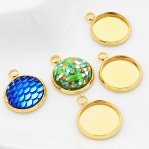 20 Stück 10-20mm Innengröße 8 Farben Plattiertes Eisen Material Simple Style Cabochon Basis Cameo Setting Charms Anhänger Tablett Bild 8