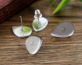 10x14mm 20pcs  stainless steel  earring studs