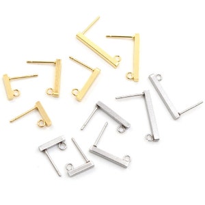 20pcs 10 15 20mm 316 Acero Inoxidable Pendientes Ganchos Bar Tubo Stud Pendientes Alambres De oído Conector DIY Joyería Haciendo Hallazgos imagen 1