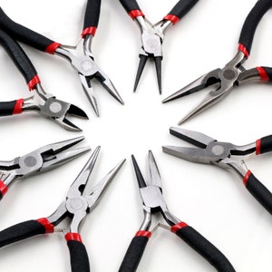 1 Piece Stainless Steel Needle Nose Pliers Jewelry Making Hand Tool Black image 1