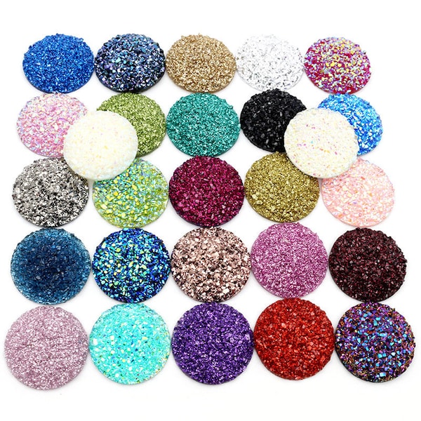 New Fashion 10pcs/lot  20mm 25mm Mix Colors Natural ore Style Flat back Resin Cabochons For Bracelet Earrings accessories