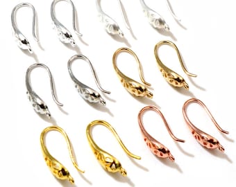 10pcs  20x11mm Matte Silver and Gold Colors Plated Ear Hooks Earring Wires for Handmade Women Fashion Jewelry Earrings