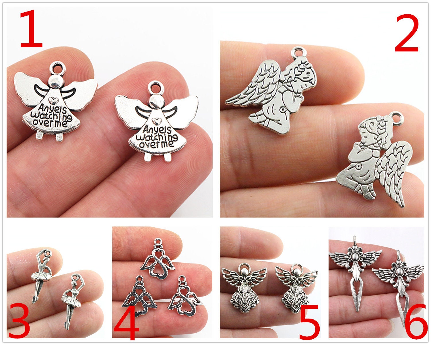 50457 Antique Silver Alloy Angel Girl Crafts Pendant Charms Jewelry 20pcs 