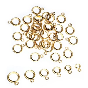 20 Stück Edelstahl Gold Farbe Loop Creolen Ringe Circle Connector Diy Schmuckzubehör Zubehör für Armband Neckalce Gold Color