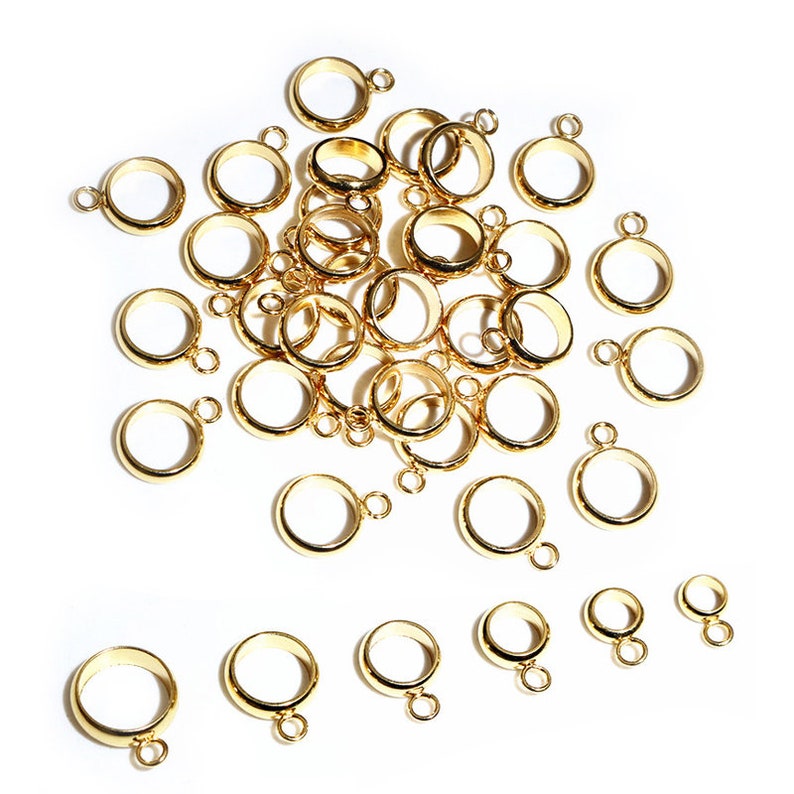20 Stück Edelstahl Gold Farbe Loop Creolen Ringe Circle Connector Diy Schmuckzubehör Zubehör für Armband Neckalce Gold Color