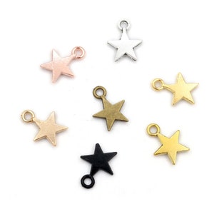 100pcs 11x8mm Star Charms Bronze Gold Tibetan Antique Silver Plated Pendants DIY Jewelry Making Findings for Necklace Earrings image 3