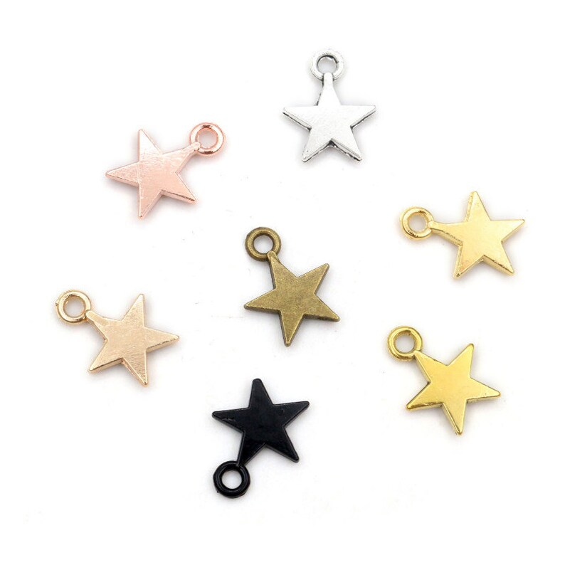 100pcs 11x8mm Star Charms Bronze Gold Tibetan Antique Silver Plated Pendants DIY Jewelry Making Findings for Necklace Earrings image 3