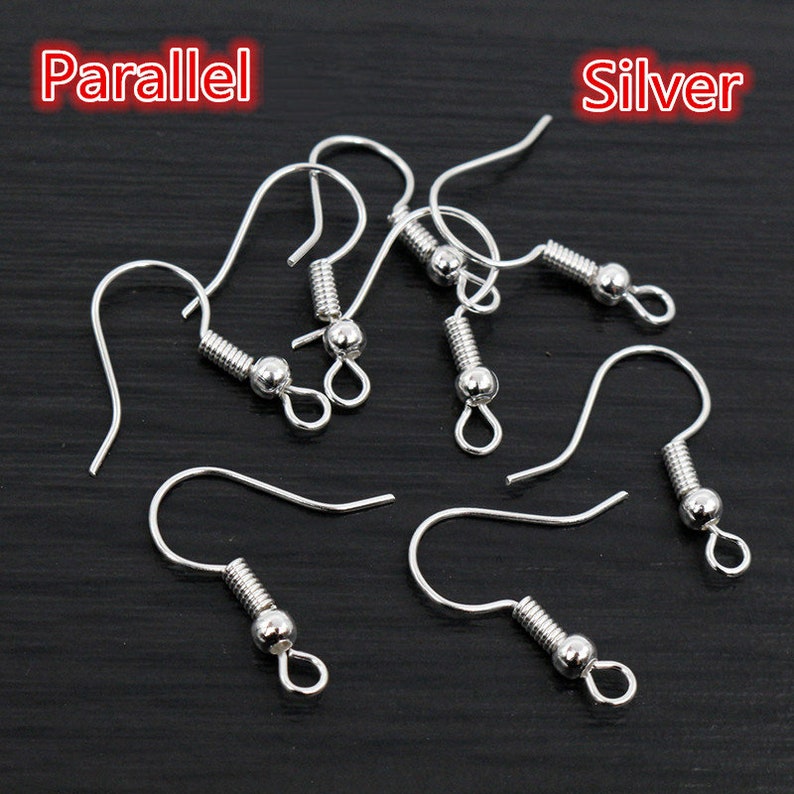 100pcs/lot 20x17mm DIY Earring Findings Earrings Clasps Hooks Fittings DIY Jewelry Making Accessories Iron Hook Earwire Jewelry Silver-Parallel