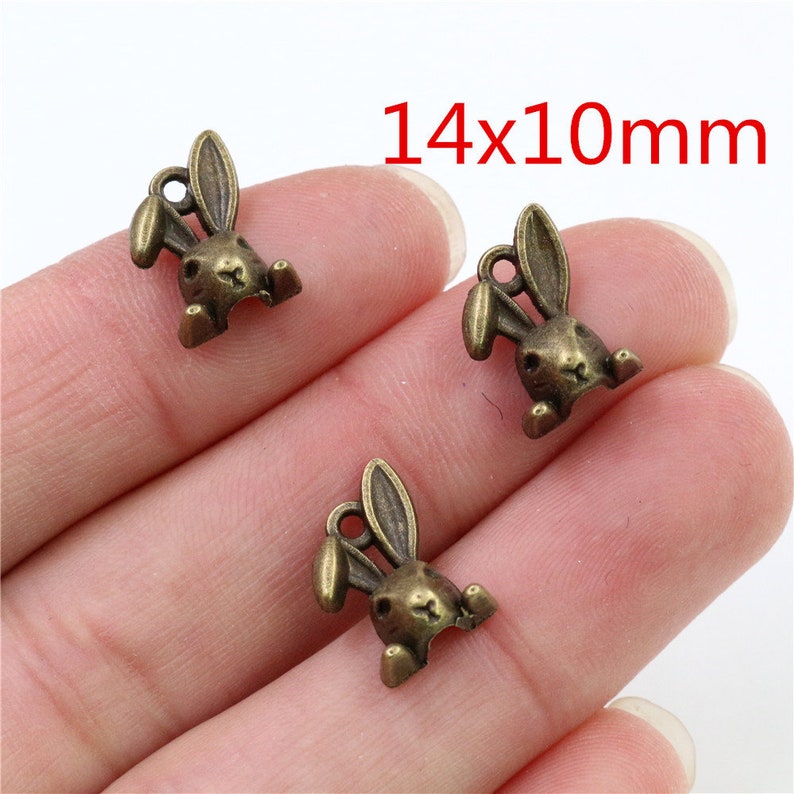 30/15/20/10pcs Bronze Snail/Owl/Rabbit/Crab Cute Small Charms Pendant for DIY Jewelry Making image 2