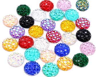 New Fashion 40pcs 12mm Mix Colors Flat back Resin Cabochons Cameo Jewelry Accessories Supplies Wholesale Supplies