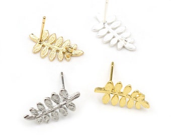 10pcs 15x13mm mat zilver en verguld blad oorhaken oorschelpen oorbellen voor handgemaakte vrouwen mode sieraden oorbellen