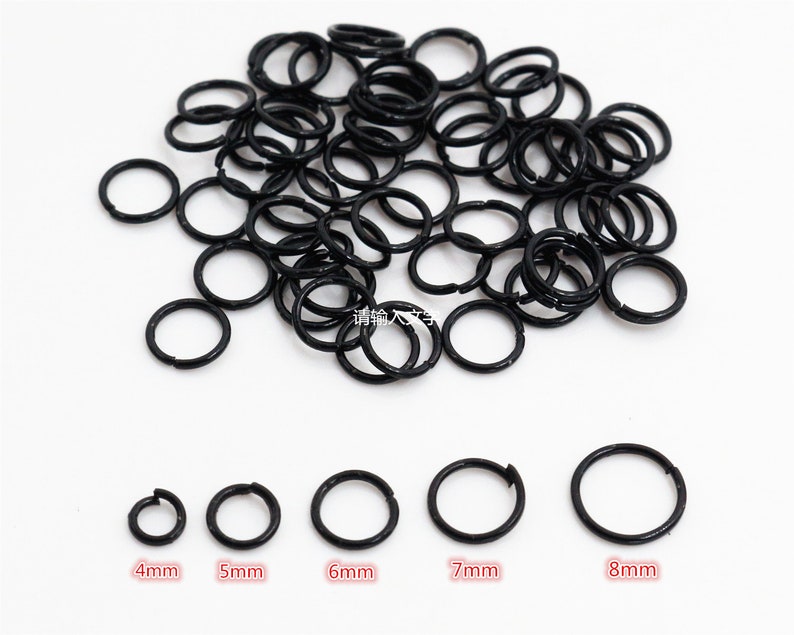 Download 200pcs 4/5/6/7/8mm Black Color Metal DIY Jewelry Findings Open | Etsy
