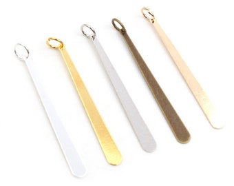 20pc/lot 38x4mm 4 couleurs Long Flat Drop Strip avec bagues de saut pour boucles d’oreilles conclusions collier pendentif charmes bijoux faire