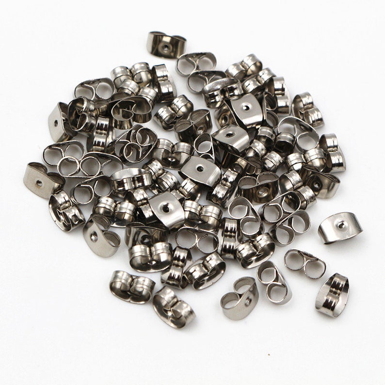 5x4/6X5mm 100 stuks Hoge Kwaliteit Roestvrij Staal Vergulde Oorbel Achterstekker Oorbel Instellingen Basis Oorstekers Terug Oorbel Stopper Groothandel Stainless Steel